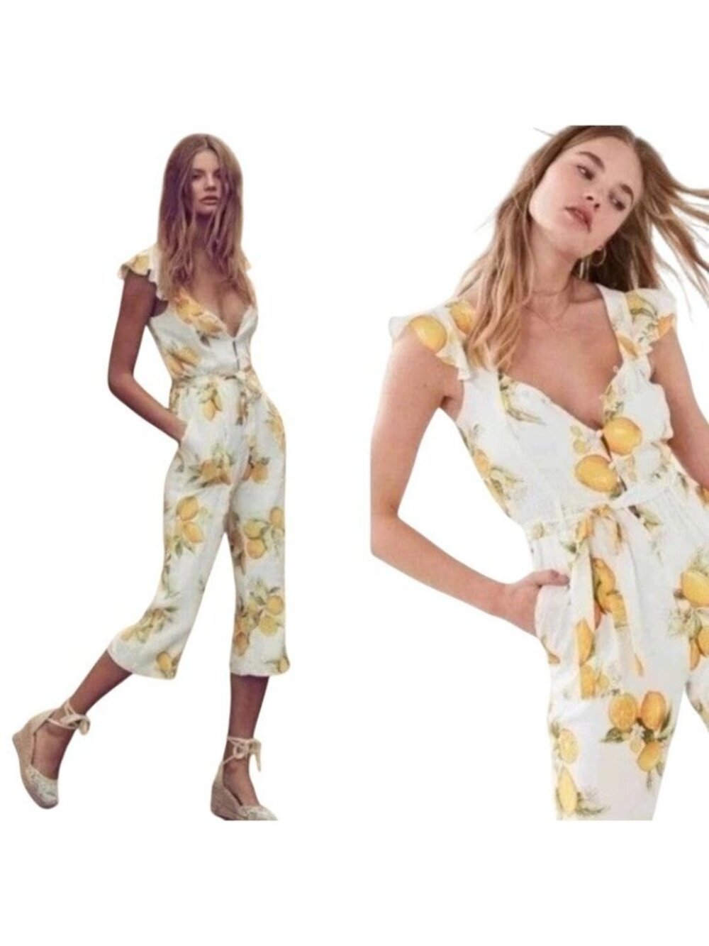 For Love and Lemons Limonada Jumpsuit Limon  Romper One Piece Summer  Sz XS